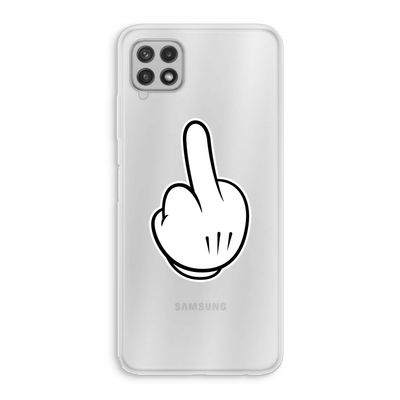 Middle finger white: Samsung Galaxy A22 4G Transparant Hoesje