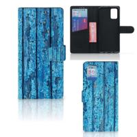Samsung Galaxy A02s | M02s | Book Style Case | Wood Blue