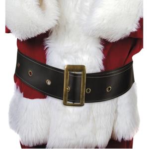 Kerstman riem - zwart - 150 cm - goudkleurige gesp - volwassenen