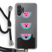 Smiley watermeloen: Samsung Galaxy A32 5G Transparant Hoesje met koord