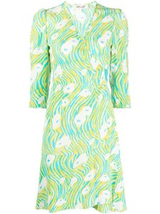 DVF Diane von Furstenberg robe courte Emilia à design portefeuille - Jaune