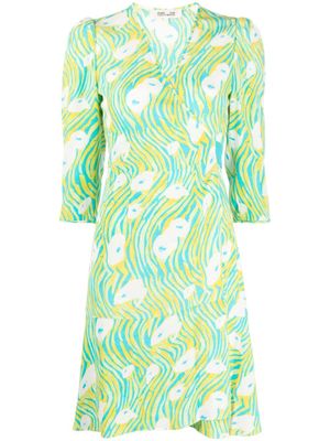 DVF Diane von Furstenberg robe courte Emilia à design portefeuille - Jaune