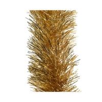 3x Gouden kerstslingers 10 cm breed x 270 cm kerstboomversiering