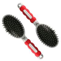 Haarborstel Hairmaster - 2x - zilver met rood handvat - 23 x 6 cm - kunststof - heren/dames/kinderen