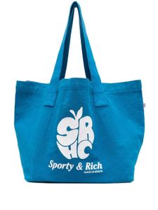 Sporty & Rich sac cabas à logo imprimé - Bleu