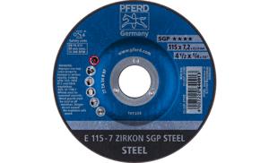 PFERD 62211737 E 115-7 ZIRKON SGP STEEL Afbraamschijf gebogen Diameter 115 mm Boordiameter 22.23 mm Staal 10 stuk(s)