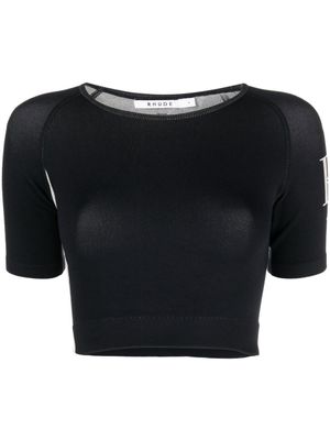RHUDE t-shirt crop à logo imprimé - Noir