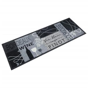 VidaXL Keukenmat wasbaar wijnprint 60x180 cm fluweel grijs