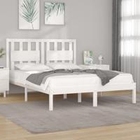 Bedframe massief grenenhout wit 120x190 cm
