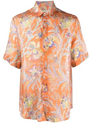 ETRO chemise en soie à imprimé cachemire - Orange