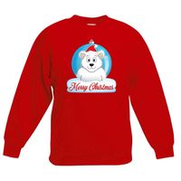 Kersttrui ijsbeer kerstbal rood voor jongens en meisjes 14-15 jaar (170/176)  -
