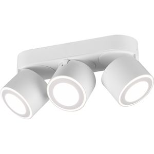 LED Plafondspot - Trion Tarus - 12W - Warm Wit 3000K - 3-lichts - Rond - Mat Wit - Aluminium