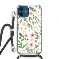 Botanical sweet flower heaven: iPhone 12 mini Transparant Hoesje met koord