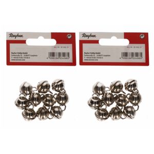 20x Zilveren metalen belletjes met oog 15 mm hobby/knutsel benodigdheden