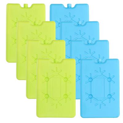 Voordeelset van 8x koelelementen - blauw/groen - van 200 ML - 11 x 16 cm