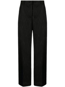 MSGM pantalon ample à fines rayures - Noir