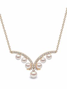 Yoko London collier Sleek en or 18ct orné de perles d'Akoya et de diamants