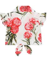 Dolce & Gabbana Kids blouse volantée à fleurs - Blanc - thumbnail