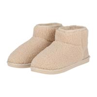 Apollo teddy sloffen - dames - off white - teddystof - pantoffels - hoog