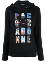 Rabanne hoodie à logo imprimé - Noir - thumbnail