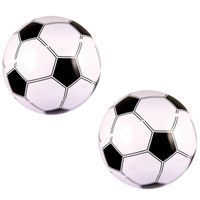 2x stuks opblaasbare strandballen/voetballen 41 cm