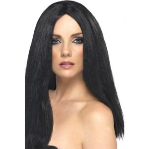 Verkleed pruik - zwart haar - dames - stijl haar - damespruik - verkleedaccessoires