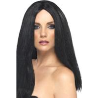 Verkleed pruik - zwart haar - dames - stijl haar - damespruik - verkleedaccessoires