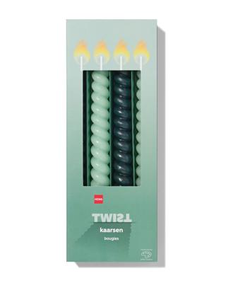HEMA Kaarsen Gedraaid Groen 4 Stuks (groen)
