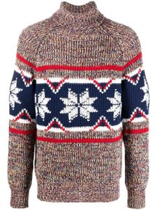 ETRO pull en maille Fair Isle à col roulé - Rouge