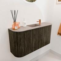 Toiletmeubel Mondiaz Joya Dlux | 83.2 cm | Meubelkleur Shadow | Faye wastafel Saba Wasbak Midden | 1 kraangat