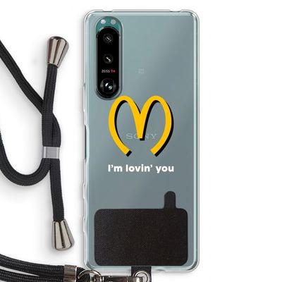 I'm lovin' you: Sony Xperia 5 III Transparant Hoesje met koord