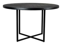 Dutchbone Ronde Eettafel 'Class' Acaciahout, 120cm, kleur Zwart