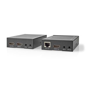 HDMI©-Extender | Over Cat6 | tot 60 m | 4K@60Hz | 18 Gbps | Metaal | Antraciet