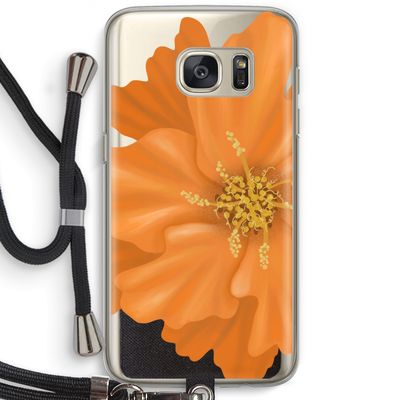 Orange Ellila flower: Samsung Galaxy S7 Transparant Hoesje met koord