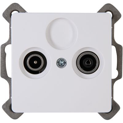 KOPP - Televisie/Radio Contactdoos - Wandcontactdoos Coax - Paris HK05 - Inbouw - Arctic Glans Wit