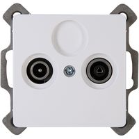 KOPP - Televisie/Radio Contactdoos - Wandcontactdoos Coax - Paris HK05 - Inbouw - Arctic Glans Wit