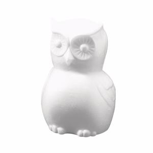 Piepschuim uilen knutsel dieren figuur - wit - 22 cm - hobby knutsel materialen