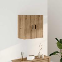 Wandkast 60x31x60 cm bewerkt hout artisanaal eikenkleurig