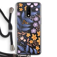 Flowers with blue leaves: OnePlus 7 Transparant Hoesje met koord