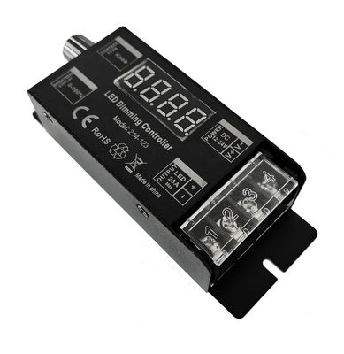 LED dimmer draai 12V of 24V 214-118 12V max 300W bij 24V 600W plaatsen tussen voeding en LED strip
