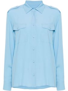 MSGM chemise à col italien - Bleu