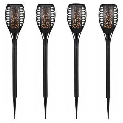 Pro Garden Solar tuinlamp / fakkel / prikspot - 4x - vlameffect - zonne-energie - 58 cm