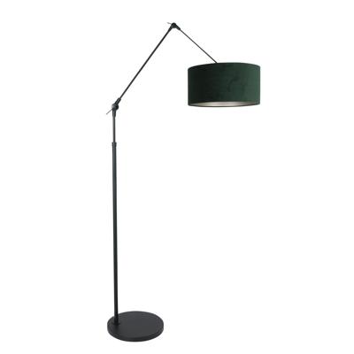 Steinhauer Vloer LeeslampPrestige Chic zwart met 40cm groen velourse kap - 8115ZW