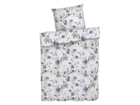 LIVARNO home Dekbedovertrek 200 x 200 cm (Bloemen/wit/blauw)