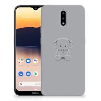 Nokia 2.3 Telefoonhoesje met Naam Grijs Baby Olifant Nokia 2.3 Telefoonhoesje met Naam Grijs Baby Olifant