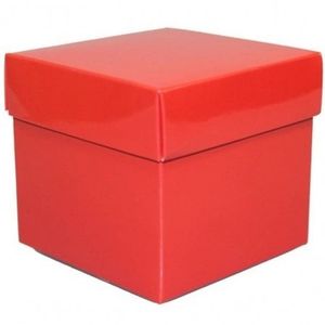 Rood cadeaudoosje 10 cm vierkant