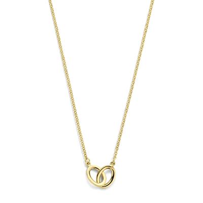 Elegant 14k Geelgouden Collier met Ovalen Elementen - Draaglengte 42 cm en Schakelbreedte 1.7 mm