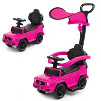 Gelicenseerd Mercedes Benz Kinderauto Kinderwagen en Loopwagen met Verstelbare Zonnescherm Roze