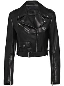 Prada veste de moto en cuir Nappa - Noir