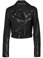 Prada veste de moto en cuir Nappa - Noir - thumbnail